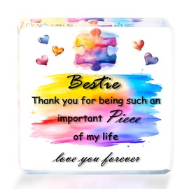 Bestie Gifts, Friendship Gift Colourful Puzzle Acrylic Plaque Bestie Birthday Gifts for Women Friends Female, Special Thoughtful Friend Gift on Christmas Birthday Graduation Wedding