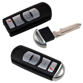 HQRP 2-Pack Remote Key Fob Shell Case Keyless Entry w/ 4 Buttons Compatible with Mazda 3 / CX-9 2010 2011 2012 2013 2014 2015 2016