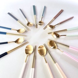 Bogen Pino Gold Korean Cutlery Set 3-Piece 9 Colors Color Selection / 보겐 피노 커트러리 골드 한식 수저세트 3p 9컬러 색상선택