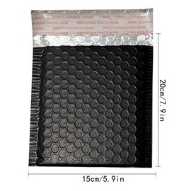 MilyaDE Pack of 10 Bubble Envelopes 15 x 20 cm, A6 Bubble Envelopes with Aluminium Foil, Matt Black