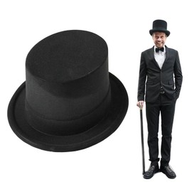 SUXINRY Magician's Top Hat for Adults, Black Color, Unisex, All Ages, Party, Cosplay, Masquerade, Theme Event