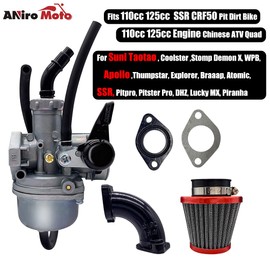 22mm Carb PZ22 Carburetor Air Filter Set For 110cc 125cc SSR CRF50 Pit Dirt Bike Sunl Taotao Pit bike ATV