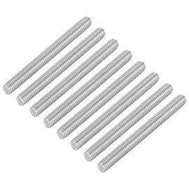 QUARKZMAN 8 Pieces Threaded Rods, M6 x 60 mm, 304 Stainless Steel, Threaded Rod with Metric Full Thread, M6-1 Threaded Screw for Furniture and Machine Assembly