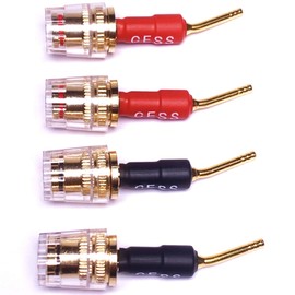 CNCESS CESS-162 Pin Banana Plug to 4mm Female Banana Jack/Speaker Wire, 4 Pack (Screw-Type to 4mm)