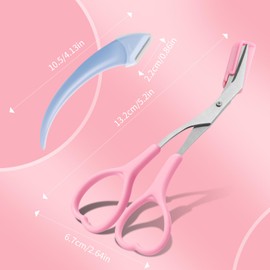 Eyebrow Scissors with Eyebrow Razor,Eyebrow Trimmer with Comb,Non Slip Finger Grips Trimmer Eyebrow Scissors, Hair Removal Beauty Accessories for Men Women (White. Pink. Blue.)