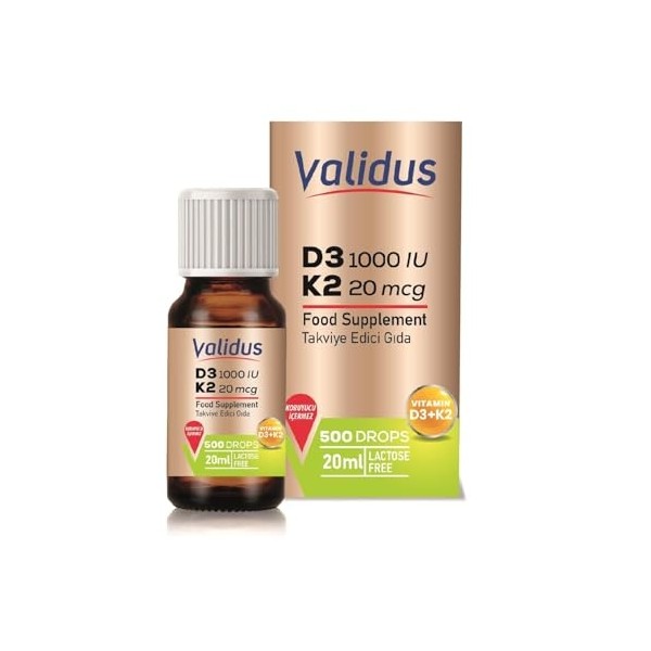 VALIDUS Vitamin D3 + Vitamin K2 Drops 20 ml (Kappa