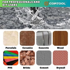 Masonry Drill Bits Set, Drill bits for Tile, Brick, Cement, Glass, 12Pcs Concrete Drill Bit Set, Size 1/8",5/32",3/16" x2,1/4" x4,5/16" x2,3/8",1/2", Carbide Drill Bits Tip