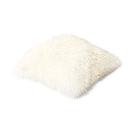 Genuine Mongolian Sheepskin Cushion Pillowcase 30x30cm (big variety of colours) JAY01 colour natural white