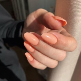 Uñas Postizas Acrílicas Cortas Y Ovaladas De Color Rosa Coral, Uñas Postizas De Color Sólido, Uñas Postizas Ovaladas Cortas Y Medianas Para Mujer, Uña