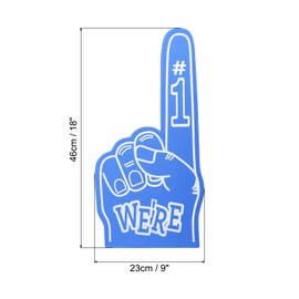 PATIKIL 18 Inch Giant Foam Finger, 2Pcs We are #1 EVA Foam Hand Cheerleading Vibrant Color for Celebration Pom Poms Sports Events Spirit Games Party, Blue