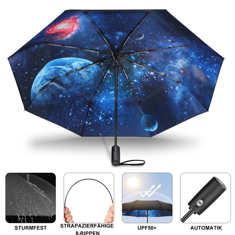 ZUOYOUZ Windproof Umbrella, Compact Pocket Umbrella, Automatic Open and Close,