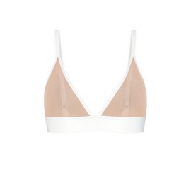 NEGATIVE Underwear – Sieve Triangle Bra – Comfortable Wireless Bras for Women – Perfect Low-Coverage Triangle Cut - Buff and White - 4