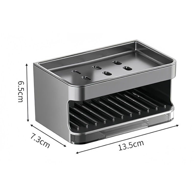 YISMAN Wall Mounted 2 Tier Soap Dish for Shower, No