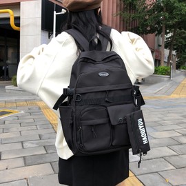 ZESU Backpack, Korean Commuting to School, Large Capacity, High School Students, Women's, Girls, Commuting, Students, Unisex, Lightweight, Rucksack, Casual Bag, Backpack, Girls, Travel, School