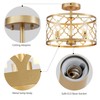 WUZUPS Chandelier 3-Light Vintage Farmhouse Semi-Flush Mount Ceiling Light Lighting