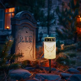 Noprintge Cross Wing Print Solar Garden Light Grave Solar Light for Cemetery Waterproof Solar Lights for Yard Decor Solar Light Grave Decorations Solar Light for Cemetery