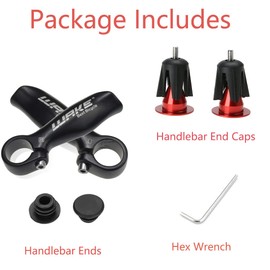 FOMTOR Bike Handlebar Grips, 22.2mm MTB Bar Ends, 1 Pair Bike Grips with 2 Bar End Stoppers, Bar End Plugs, End Bar Plug Drop for Most Bicycle, Mountain Bike, Road Bike, MTB, BMX, Red