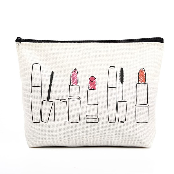 Makeup Bag Modern Fashion Cosmetics Lipstick Print Toiletry Bag Zipper Pouch for Women Female Girls Friends Wife Bestie Sister Coworker Birthday Christmas Gifts for Lipstick Lovers Make up Artist., Rainbow colors8
