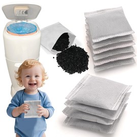 NewKe 12 Pack Diaper Pail Deodorizer Refill, Activated Charcoal Filters for Diaper Genie Complete and Expressions Pail, Odor Eliminator, Activated Carbon Filter Refill, Keep Nursery Fresh