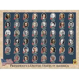 USA President Poster For Kids /Adults -Home Decor -Double Side Laminated President Chart for Homeschool -18 x 24 Inch Waterproof