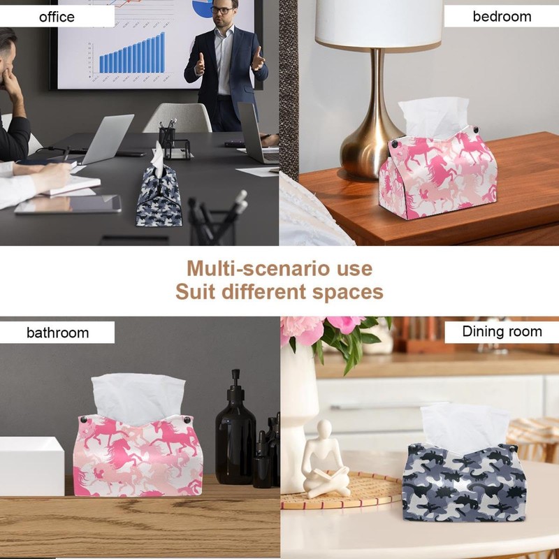 2 Pack Tissue Box Cover Holder, Camo Girls Pattern with