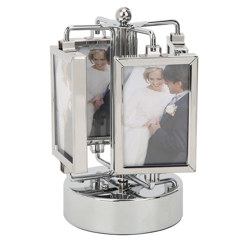Rotating Music Box Photo Picture Frame Home Living Room Bedroom