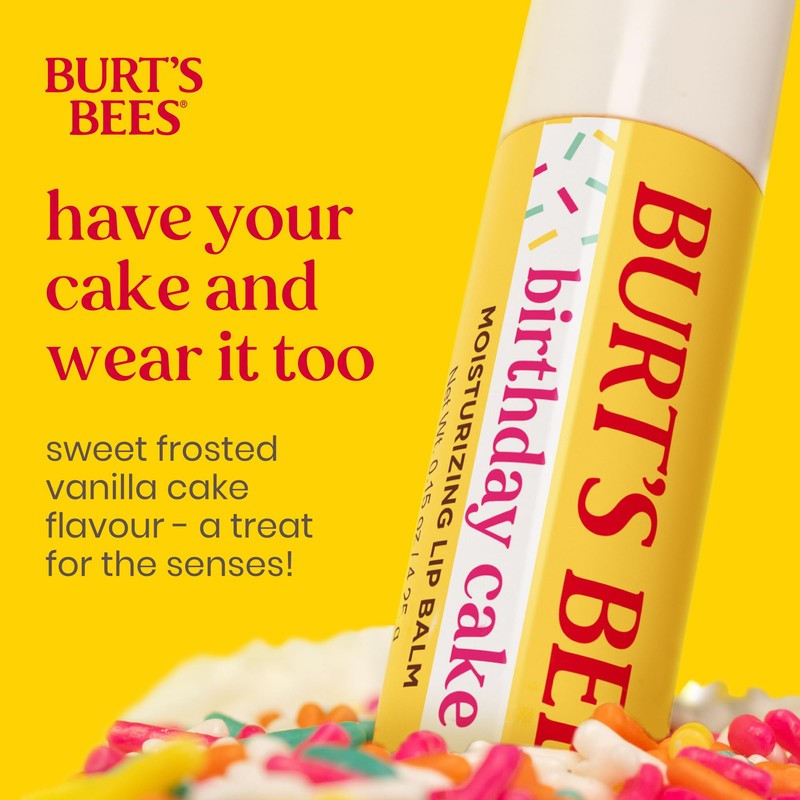 Burt's Bees Lip Balm Birthday Cake, Moisturising Lip Balm With