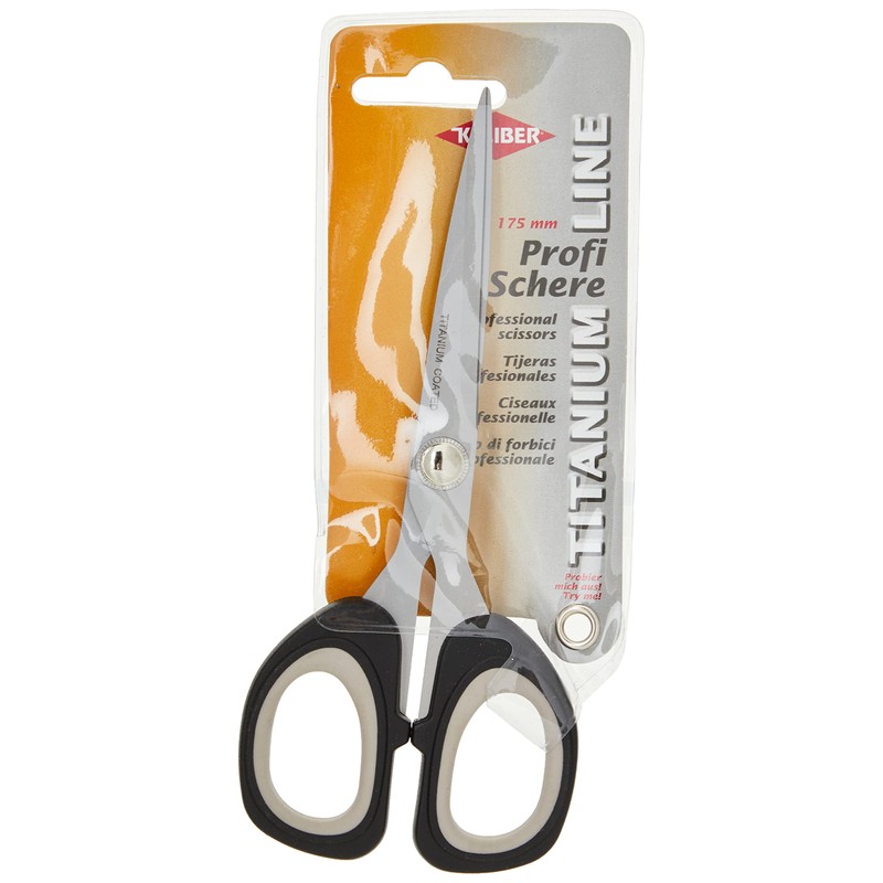 Kleiber 175 mm Titanium/ Stainless Steel Coated Scissors, Black