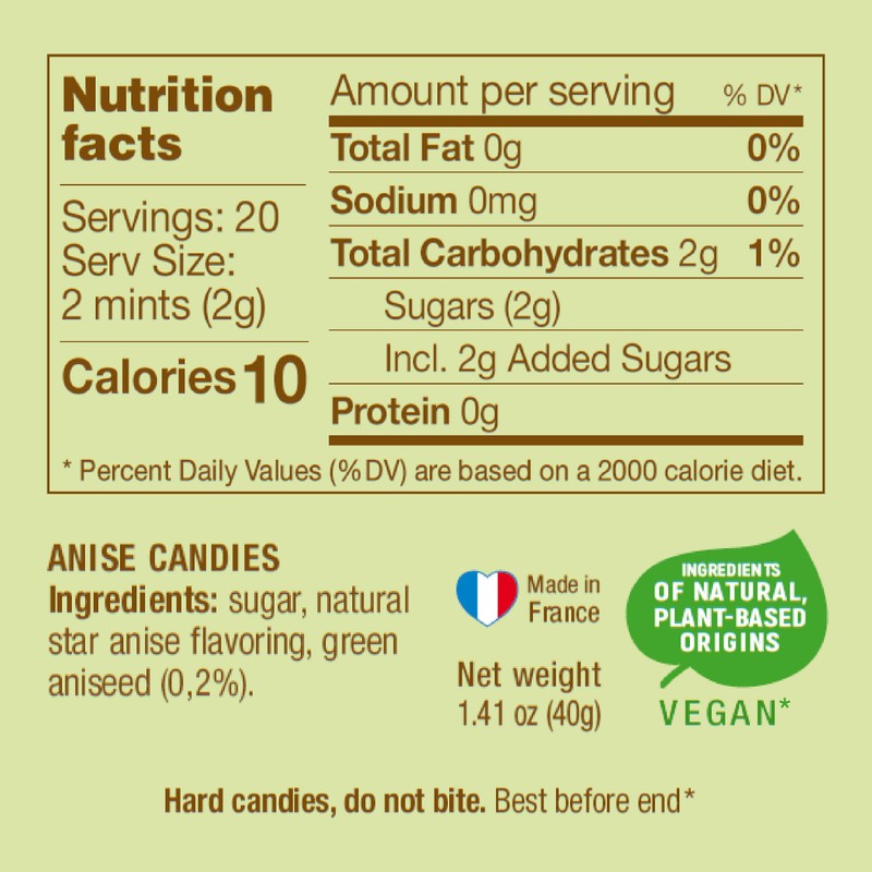 Les Anis de Flavigny Candy Mints, The French Mints, Vegan,
