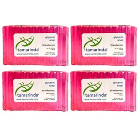 tamarinda Strawberries Glycerin Soap - FOUR 4.25 oz. bars