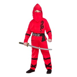 Wicked Costumes Boys Red Power Ninja Fancy Dress Costume - Small (3-4 Years)