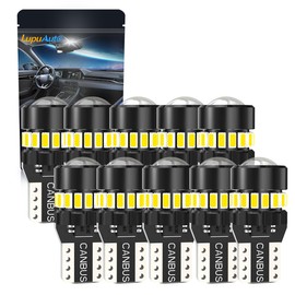 T10 LED High Brightness Dome Light, T10 LED Position Lamp, License Plate Light, Room Lamp, LED, 360° Light Distribution Lens, Omnidirectional Irradiation, Non-Polarity, Pack of 10