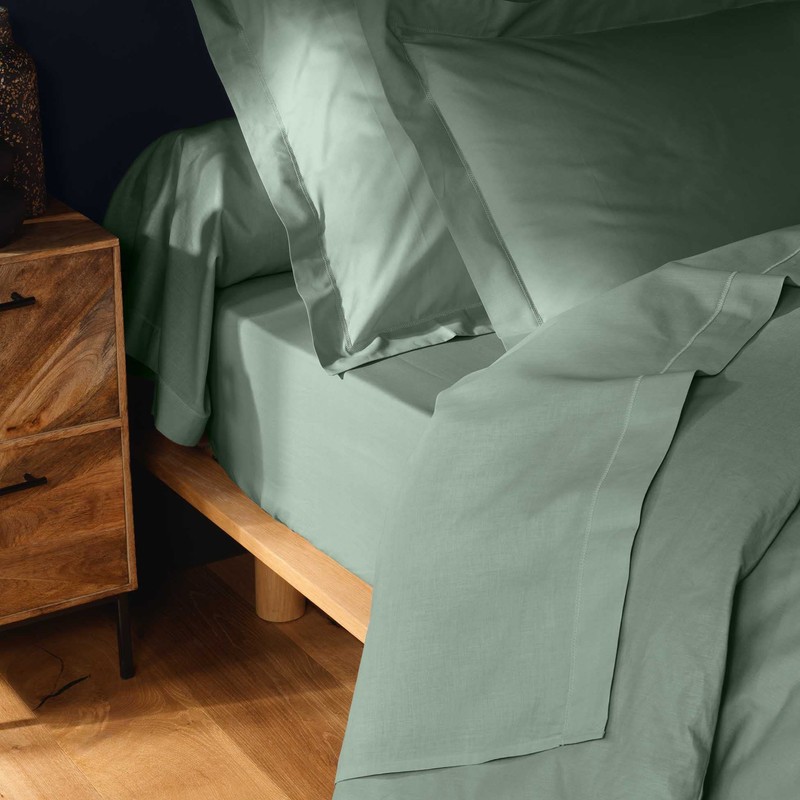 douceur d'intérieur, Fitted Sheet 180 x 200 cm Lina Sage