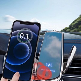 LFNOWN Wireless Car Charger Automotive Electric Induction 15W Wireless Charger Car Vent Mount Bracket Fast Charging Auto-Clamping Car Phone Holder Mount Air Vent Phone Holder Black