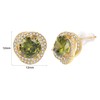 Vogem Green Cubic Zircon Stud Earrings for Women Gold Plated