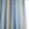 1pc Curtain Simple Gradient Hollow-out Star Pattern Double Layer Blackout