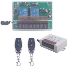 6V 12V 24V 2 Channels Wireless Relay Remote Control Switch, RF 433Mhz DC 5V-30V Garage Door Opener Wireless Switch with receiver 2 Transmitters, Easy to Terminal Wiring (2CH 2* Controller 433Mhz)