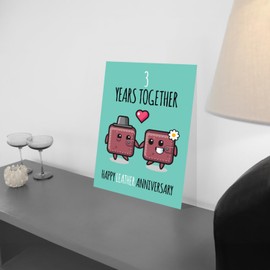 Stuff4 3rd Anniversary Poster Unframed - 3 Years Together - Happy 3rd Wedding Anniversary Cute Gifts for Wife Companion Boyfriend Partner Husband Girlfriend, 8x10 Inch Anniversaries Posters