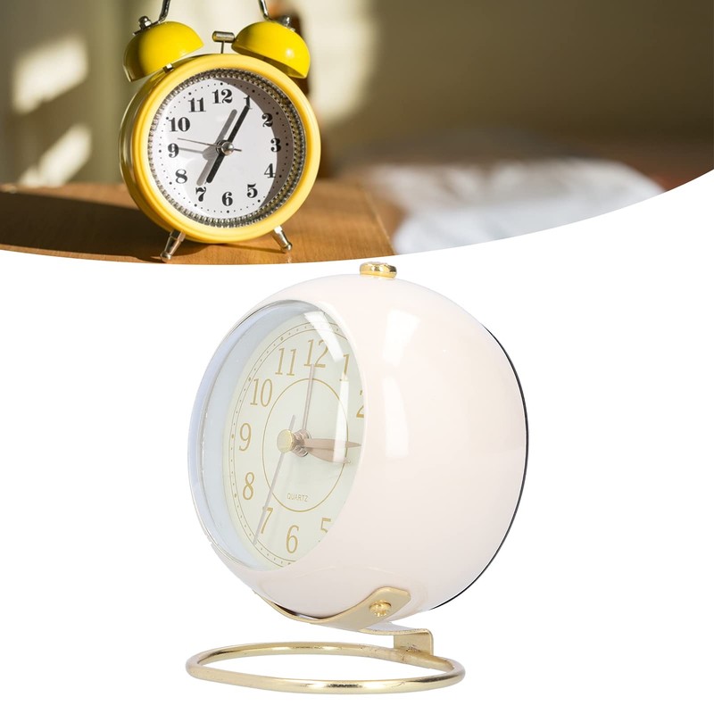 MUNEFE Alarm Clock, Super Silent Non Ticking Clock, Fashionable Round