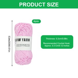 Glow in the Dark Yarn, 4 Rolls Luminous Hand Knitting Yarn, 0.2 mm Diameter, 53 Metres Long, DIY Fabric, Polyester, Hand Knitting, Knitting Yarn for Art, Craft, Sewing Beginners