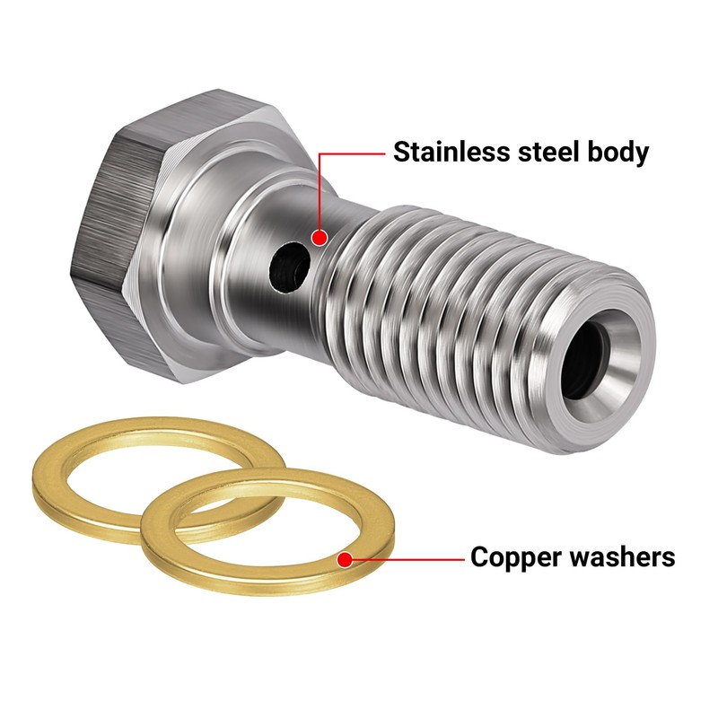 EVIL ENERGY M12x1.5 Metric Stainless Steel Single Banjo Bolt Brake