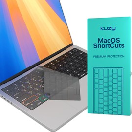 Kuzy MacOS Shortcut for MacBook Pro 14 inch Keyboard Cover M4 16 inch 2024 2023 M3 M2 M1 Pro Max - MacBook Air 15 inch Keyboard Cover 13 inch - A3401 A3403 A3114 A3113 - Mac OS US Layout TPU Tinted