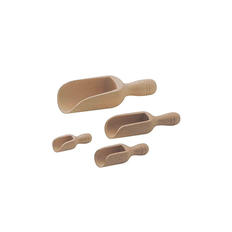 MAAJ® 2x MEHLSCHAUFEL HOLZSCHAUFEL SALZSCHAUFEL MITTEL 14 cm AUS BUCHENHOLZ