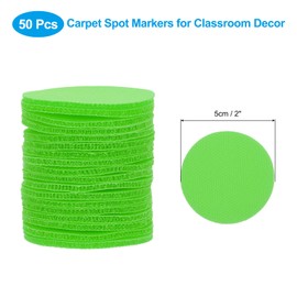 PATIKIL 2" Carpet Spot Markers, 50Pcs Circle Dot Markers Hook and Loop Carpet Spots for Decoration Elementary Preschool Teacher, Green