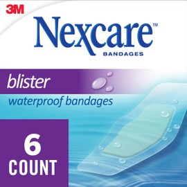 Nexcare Blister Waterproof Bandages, 1 1/16" x 2 1/4, Clear, Box of 6