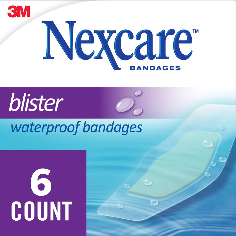 Nexcare Blister Waterproof Bandages, 1 1/16" x 2 1/4, Clear,