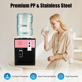 Gdrasuya10 Top Loading Water Cooler Dispenser, 5 Gallon Freestanding Top Loading Hot/Cold Water Cooler Dispenser Detachable