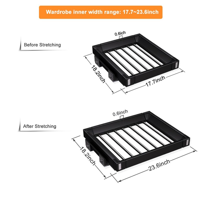 Pull Out Pants Rack for Closet, Retractable Wardrobe Trousers Rack