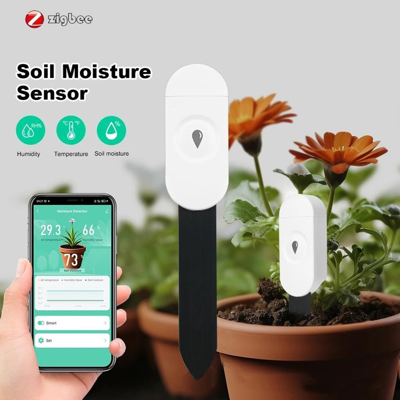 Nxyupv Zigbee Soil Moisture Sensor Garden Temperature Humidity Tester Automation