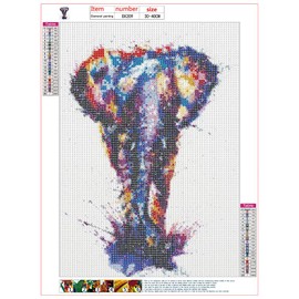 Lidiper 5D Diamond Painting Kits, DIY Diamond Painting Cross Stitch Full Drill Crystal Rhinestone Painting Embroidery Paintings Pictures Arts Craft for Home Wall Decor (Elephant 30 x 40CM)